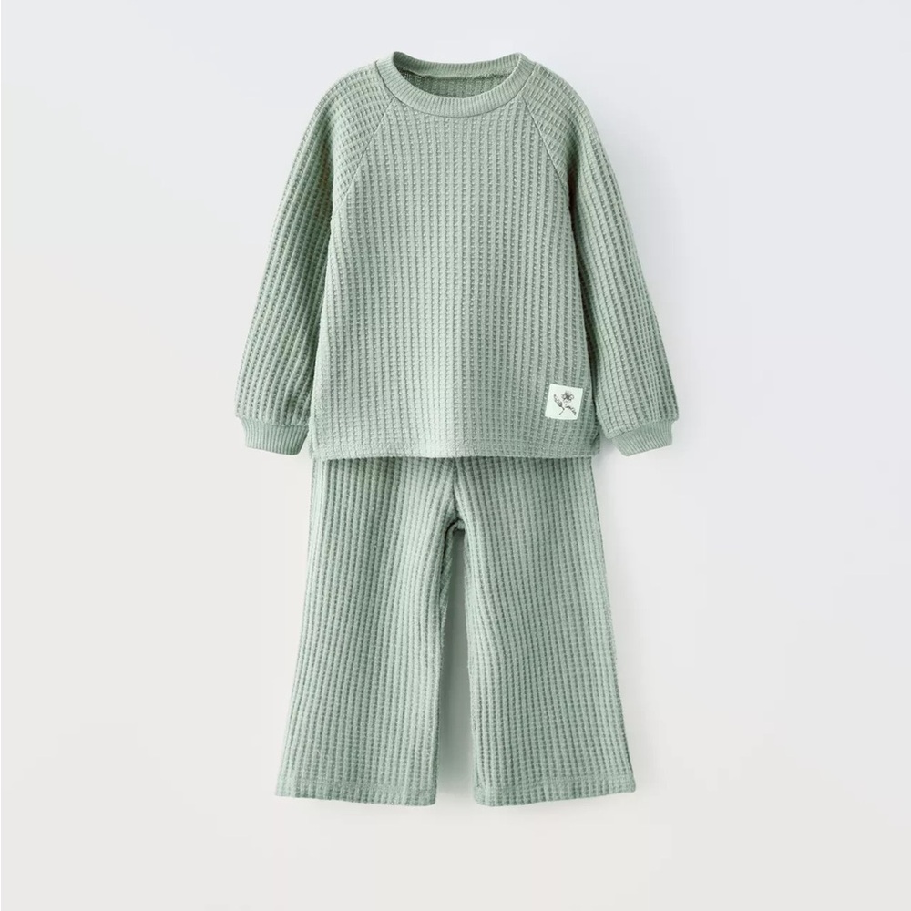 Zara Kids Soft Touch Waffle Knit Set